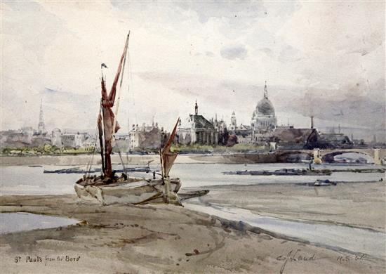 Charles James Lauder (1840-1920), St Pauls from the Boro, 9.5 x 13.75in.